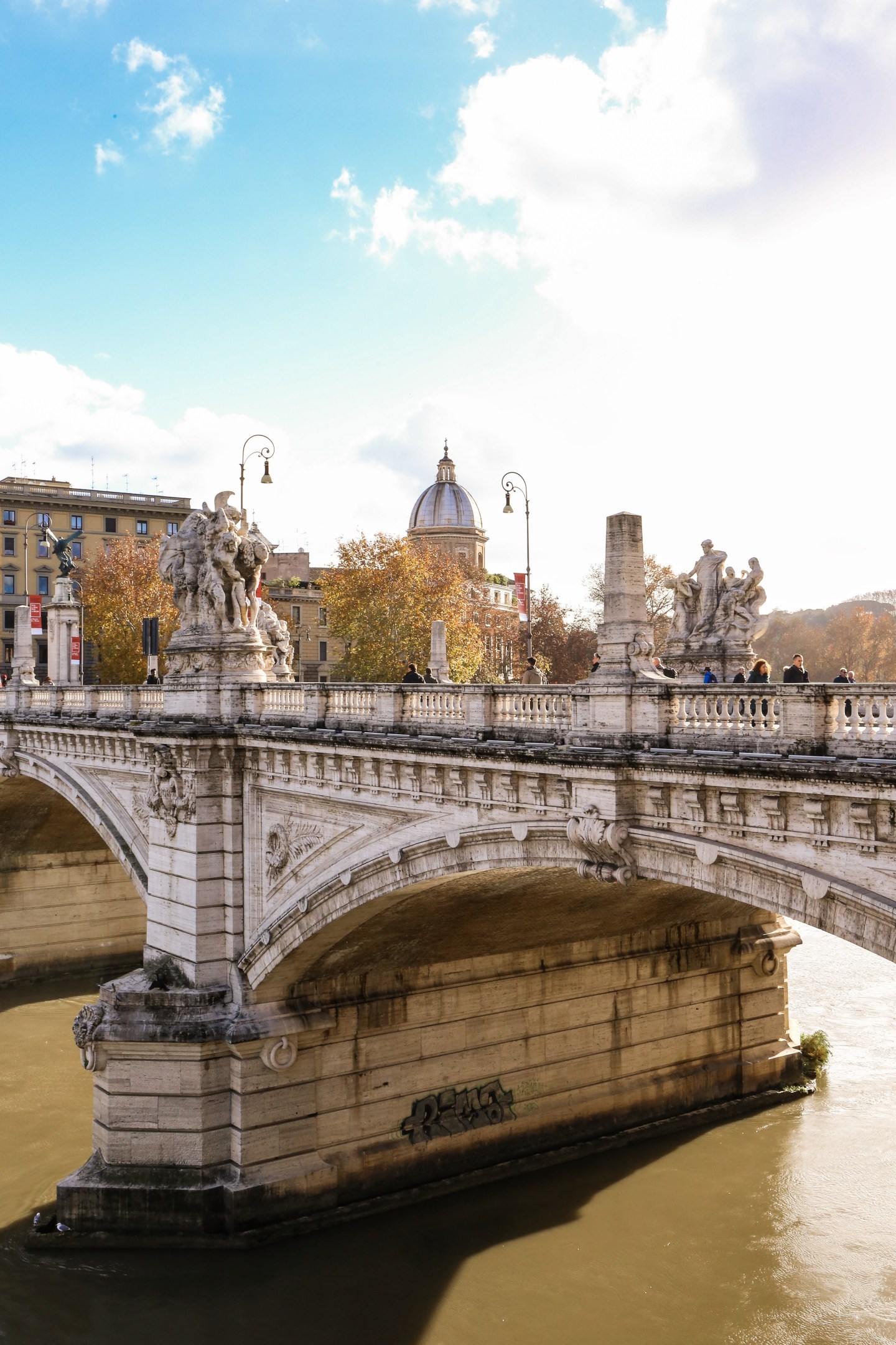 Beautiful Bridge Rome Water Walk