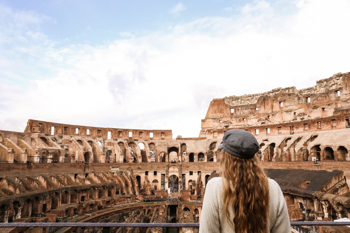 Inside Colosseum View Girl Rome
