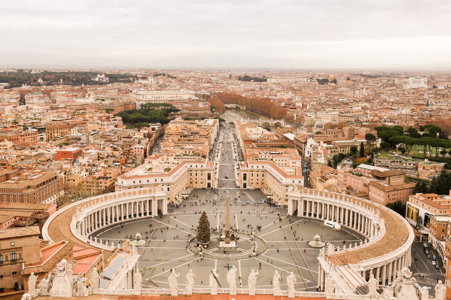 St Peter's Vatican Dome View Over Rome